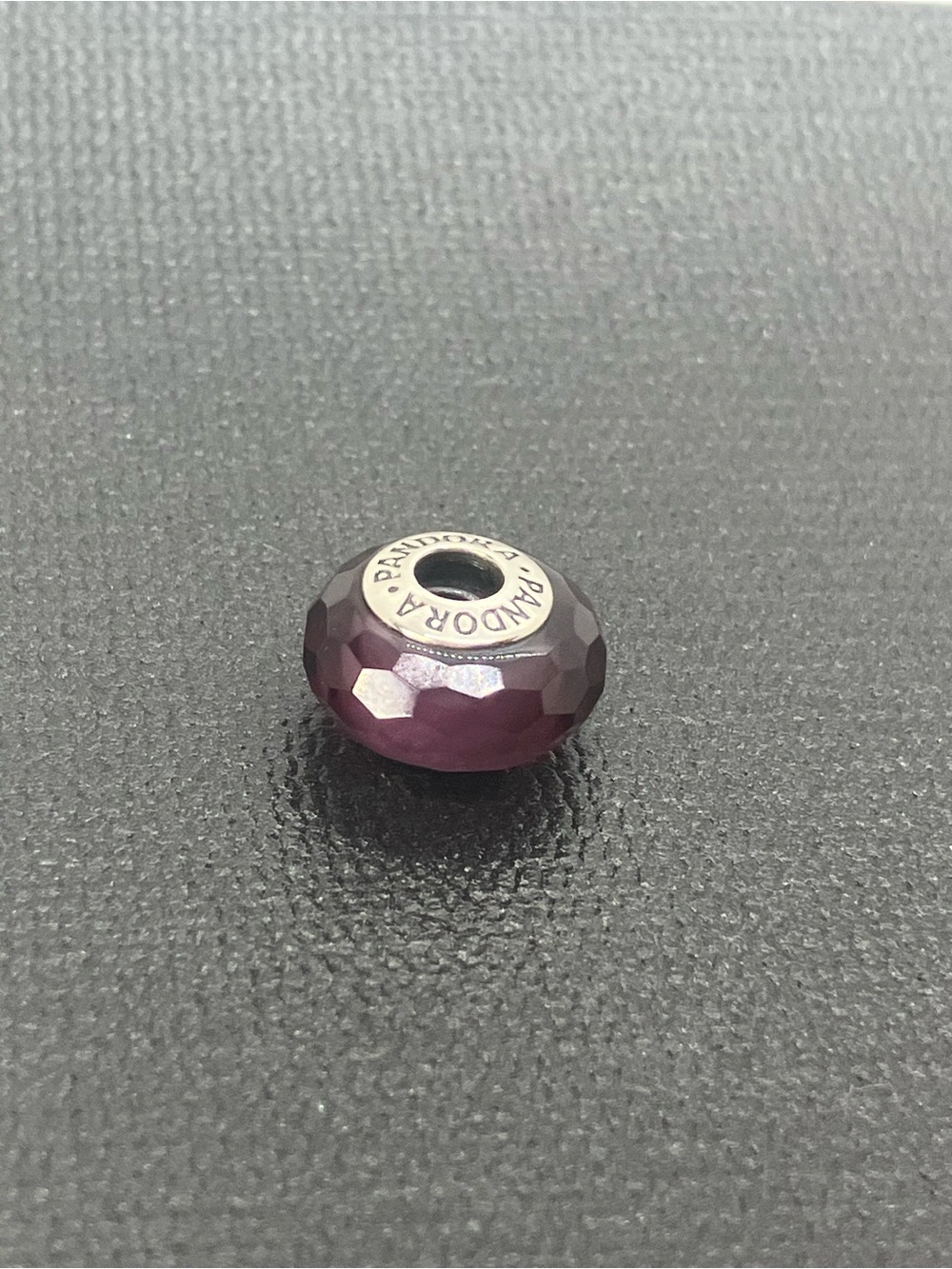 Pandora 925 ALE Purple Faceted Murano Fascinating Glass Charm | # 791071